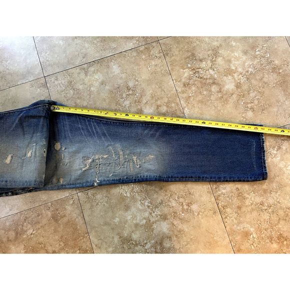 RRL - Ralph Lauren Double RL Vintage Low Straight Burrows wash repaired jeans - Picture 6 of 15